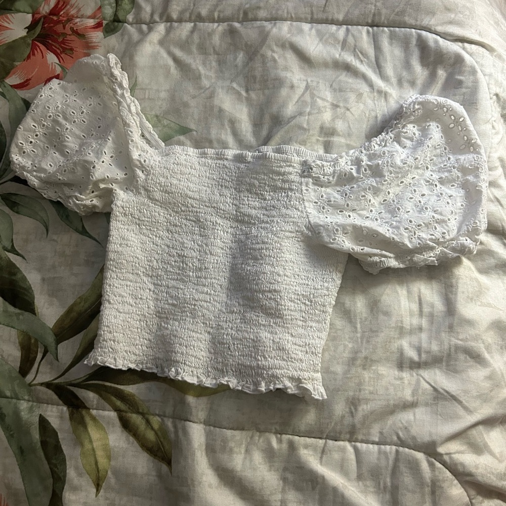Love Tree White Textured Top